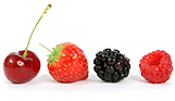 Cherry, strawberry, blackberry, raspberry