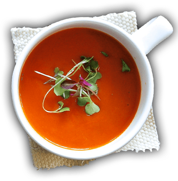 Chili pasta soup dish in plate